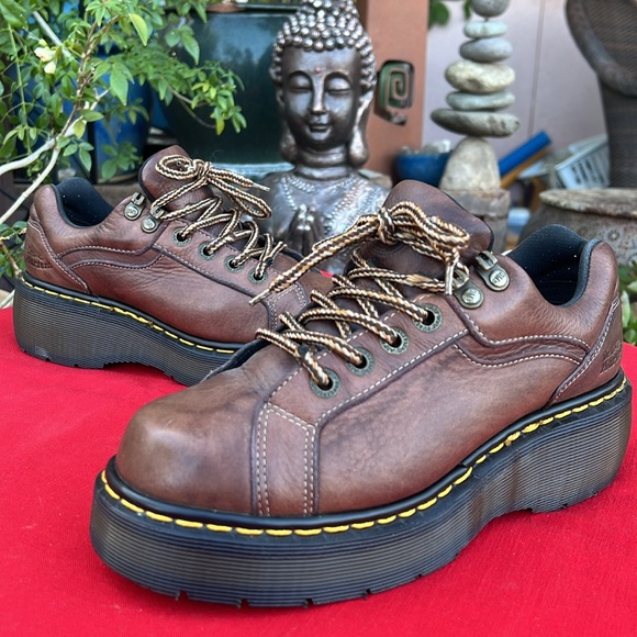 🏴󠁧󠁢󠁥󠁮󠁧󠁿 Vintage Dr. Martens MIE Super Chunky 6 Eye Platform Oxfords UK 5 - Picture 7 of 17